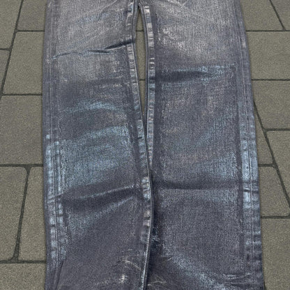 AW04 Dior Homme Black Luster Wax Denim