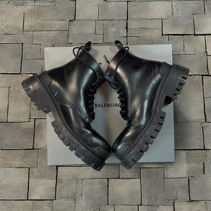 Balenciaga Calfskin Black Strike Boot