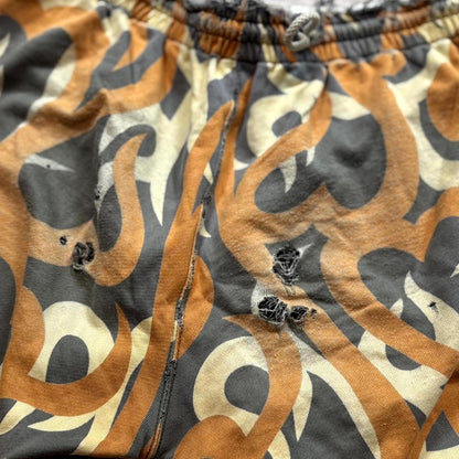 AW04 Number (N)ine Green Tribal Camo Shorts