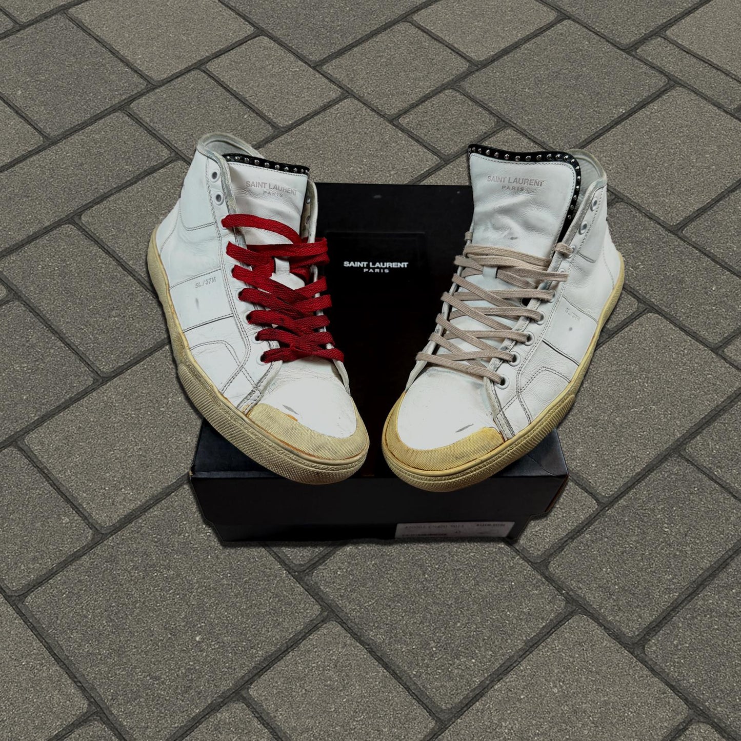Saint Laurent Paris Stud Tongue Sneakers