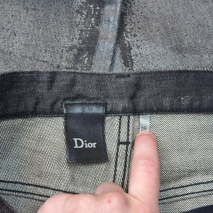 AW08 Dior Homme Black Luster Wax Denim