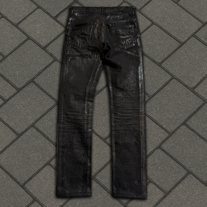 AW05 Dior Homme Black Luster Waxed Denim
