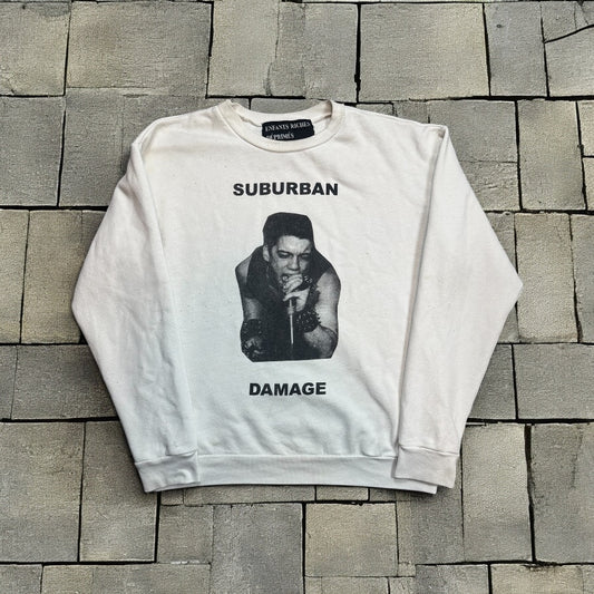 Enfants Riches Déprimés “Suburban Damage” White Crewneck