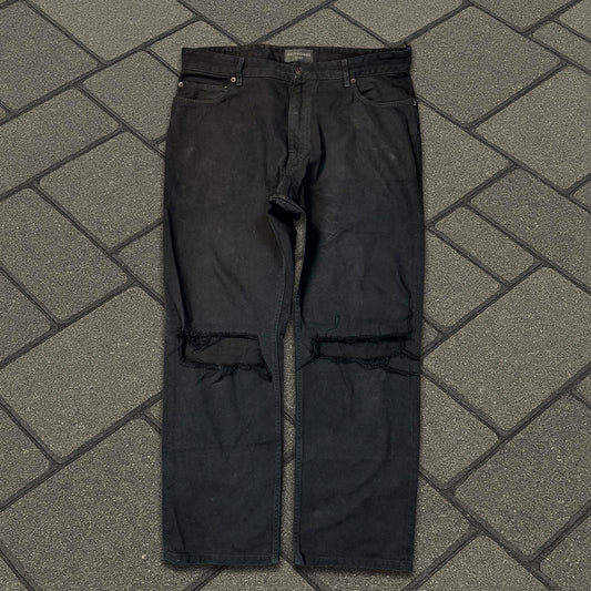 SS23 Balenciaga Black Wide Leg Denim