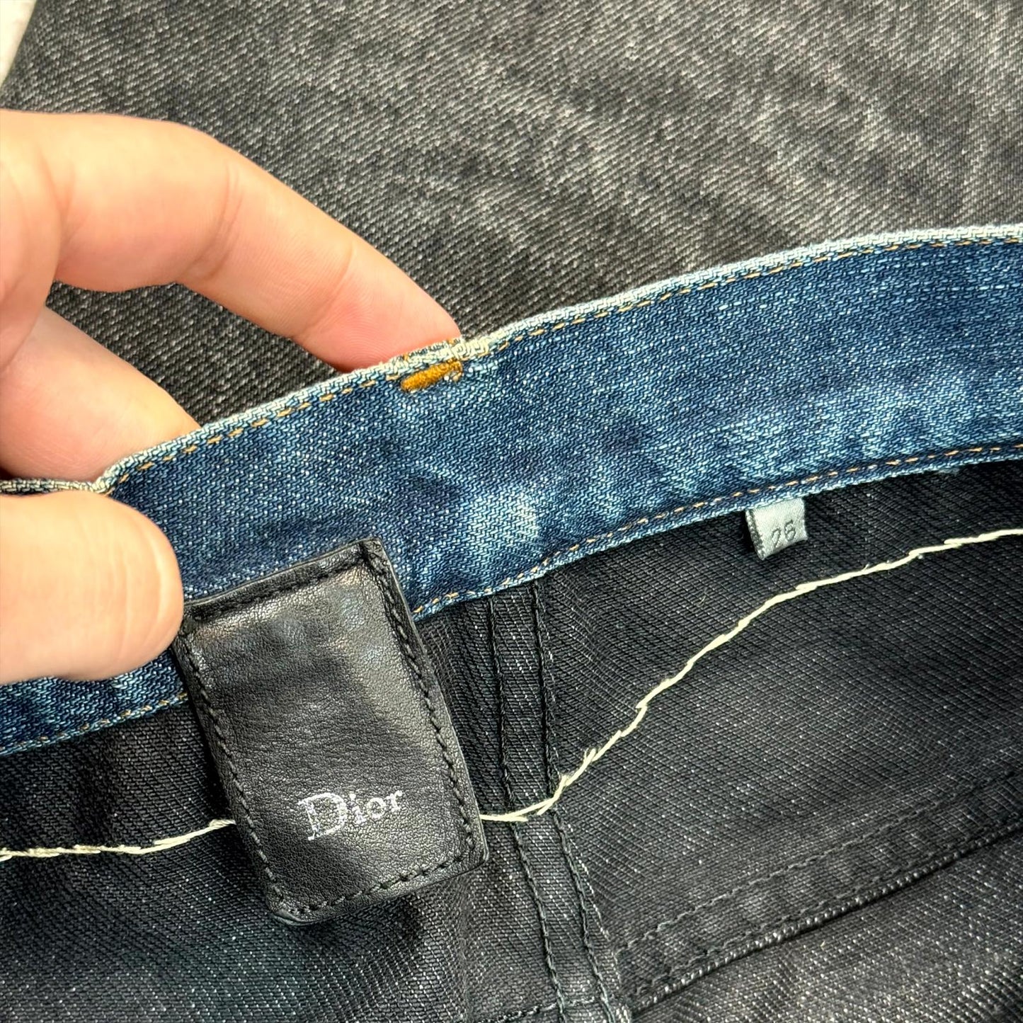 AW06 Dior Homme Black Cummerbund Denim