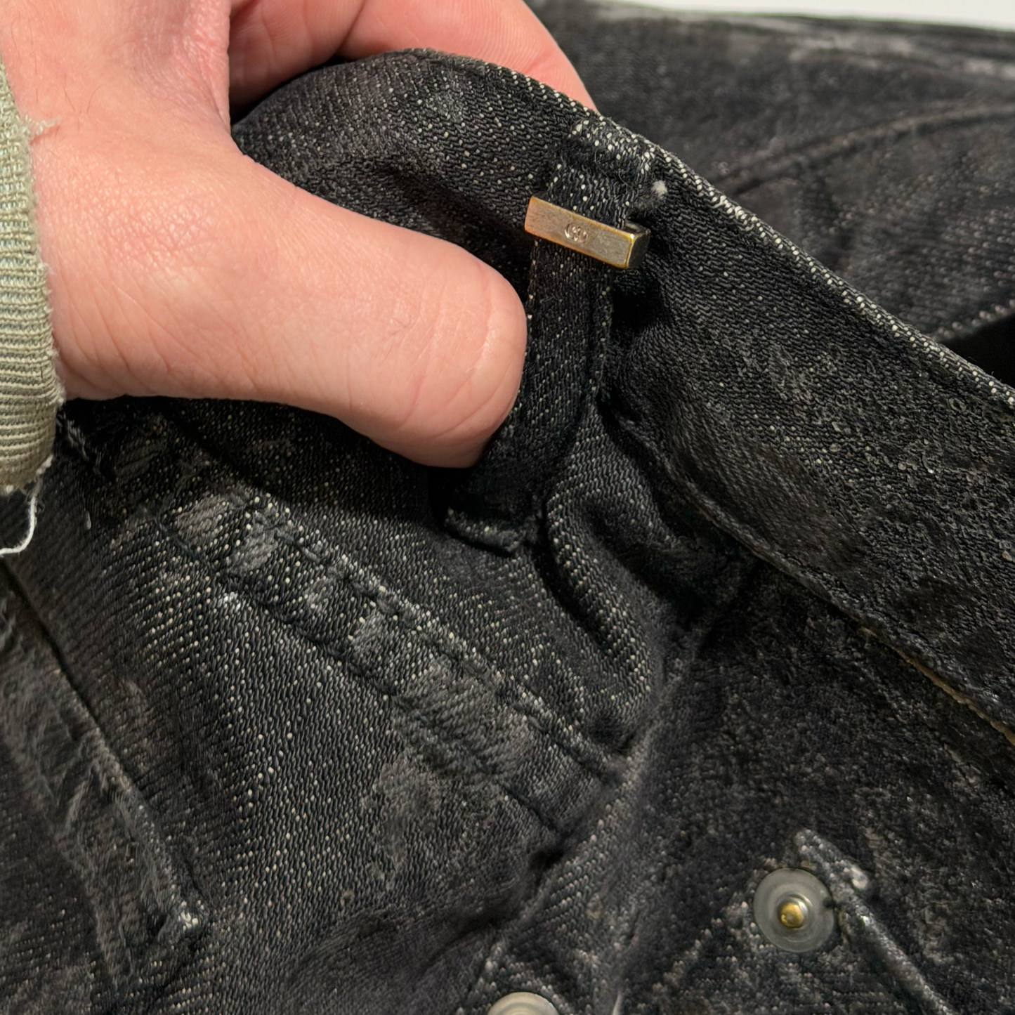 AW05 Dior Homme Black Luster Waxed Denim