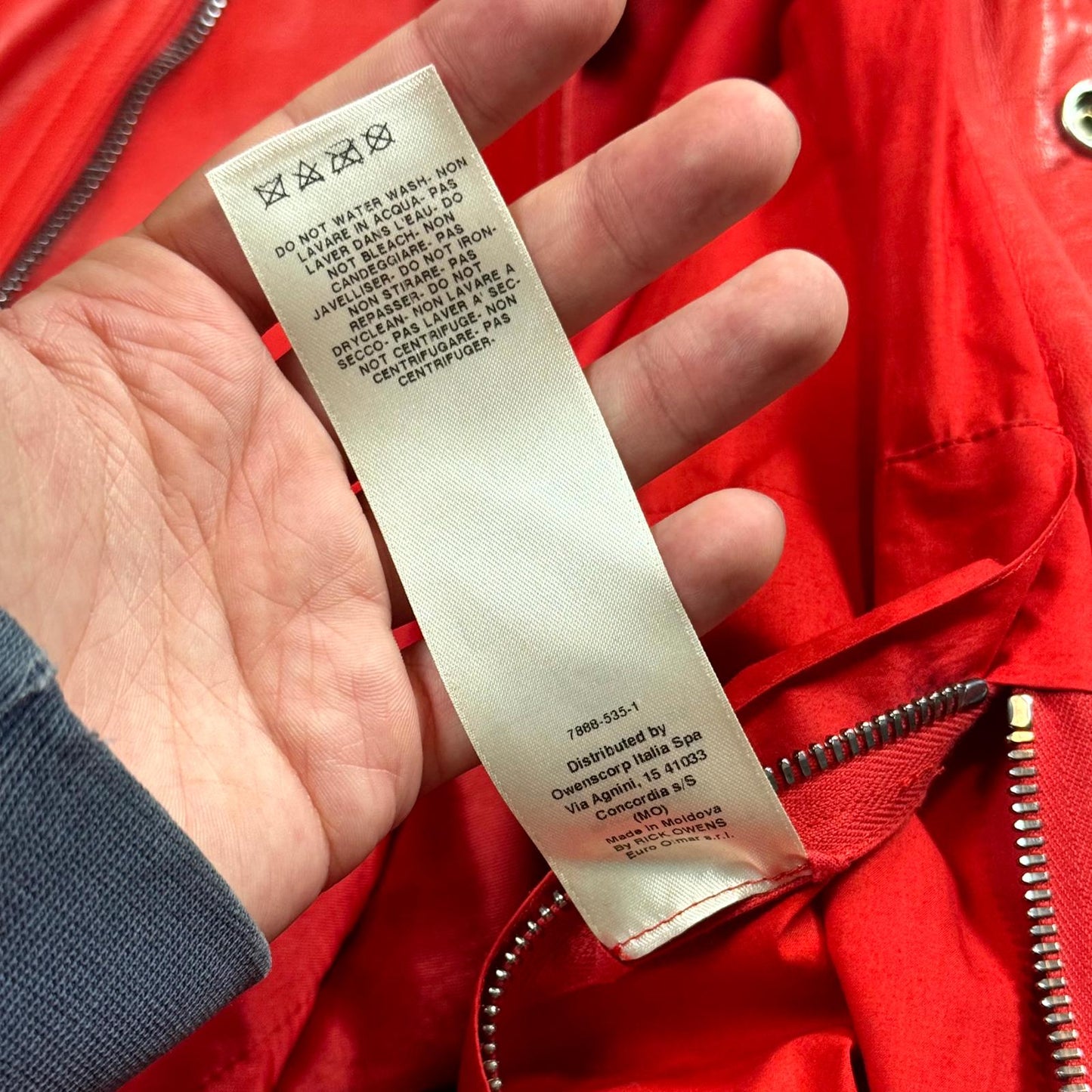 SS17 Rick Owens 'Walrus' Red Leather Stooges Jacket