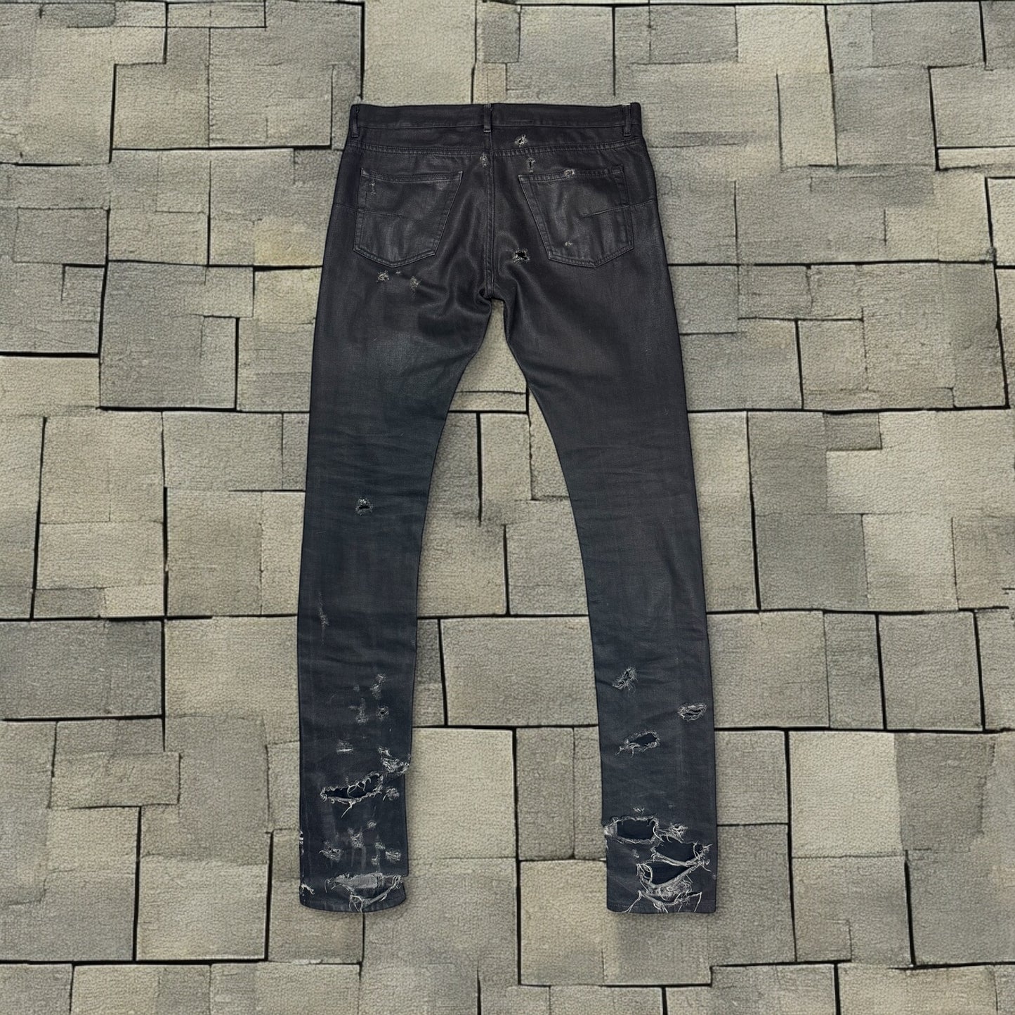 SS04 Dior Homme Strip Waxed Denim
