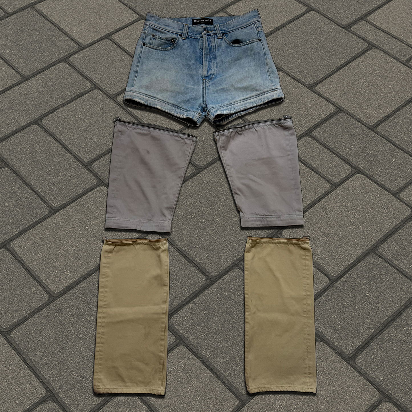 2018 Balenciaga Paneled Convertible Denim