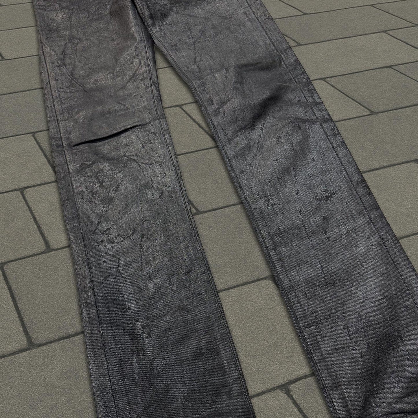 AW07 Dior Homme Light Wax Coated Denim
