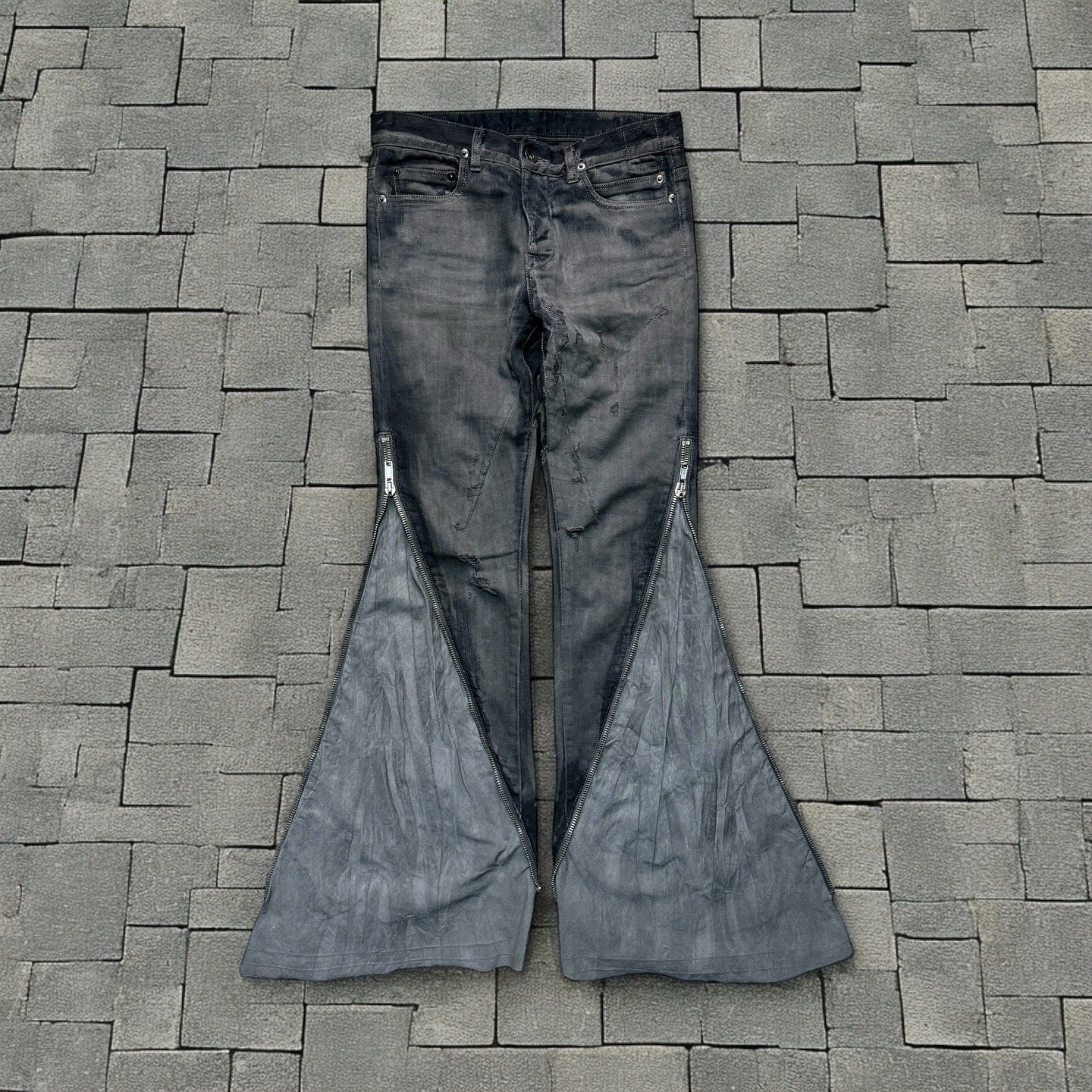 SS09 Rick Owens “Strutter” Hog Wash Banana Cut Denim