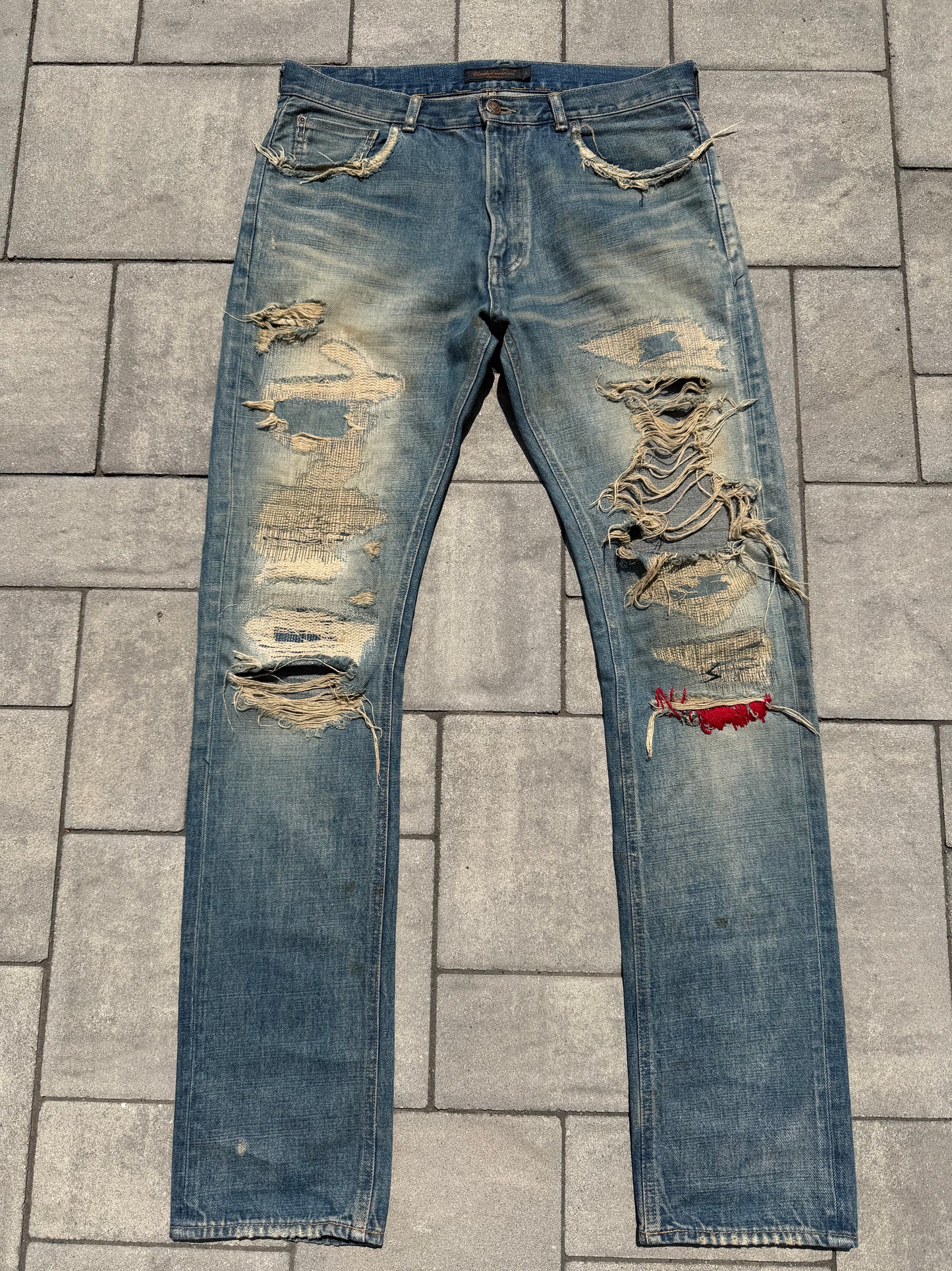 AW04 Undercover Red Yarn 68 Denim
