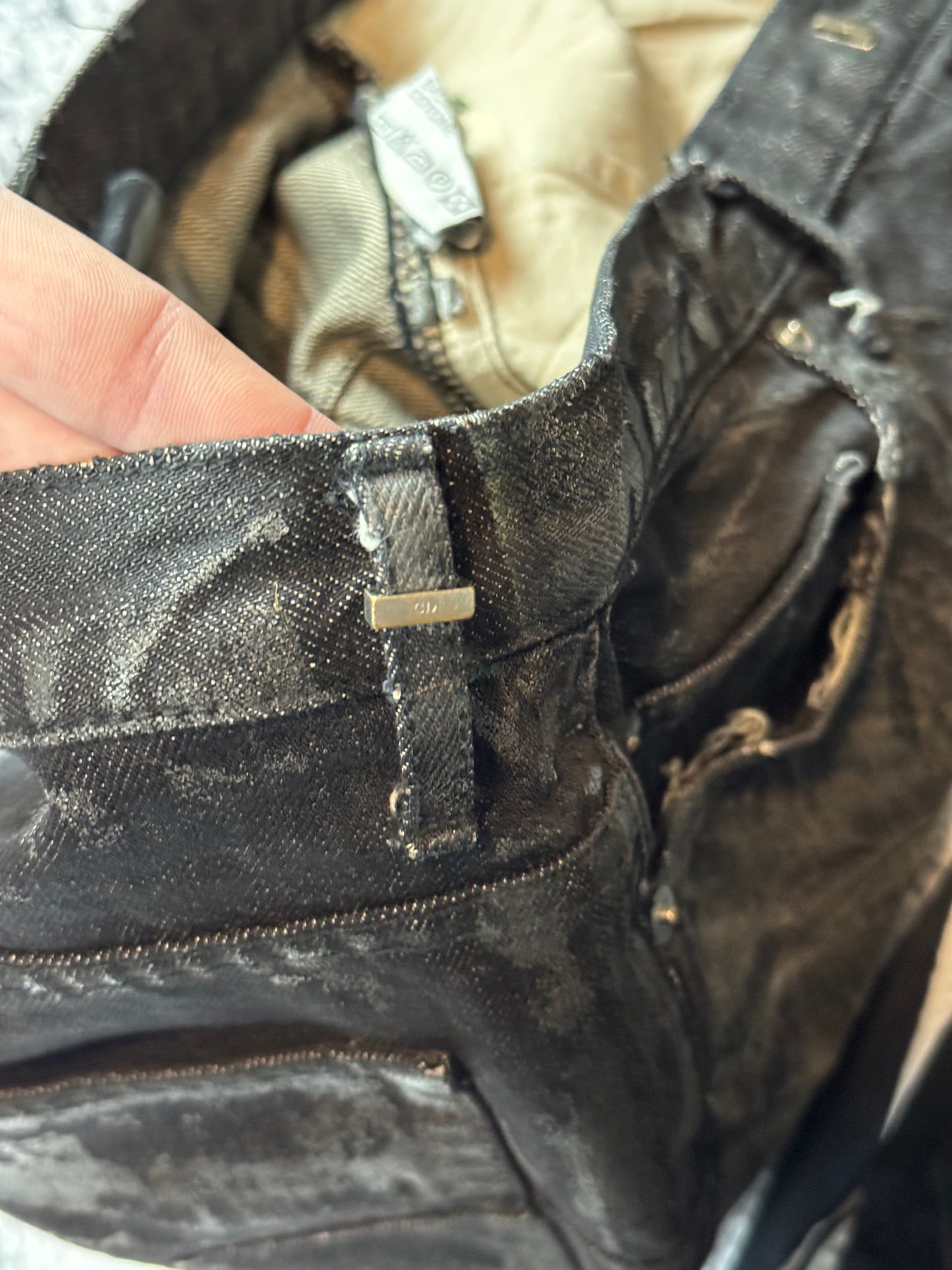 AW03 Dior Homme Black Luster Denim