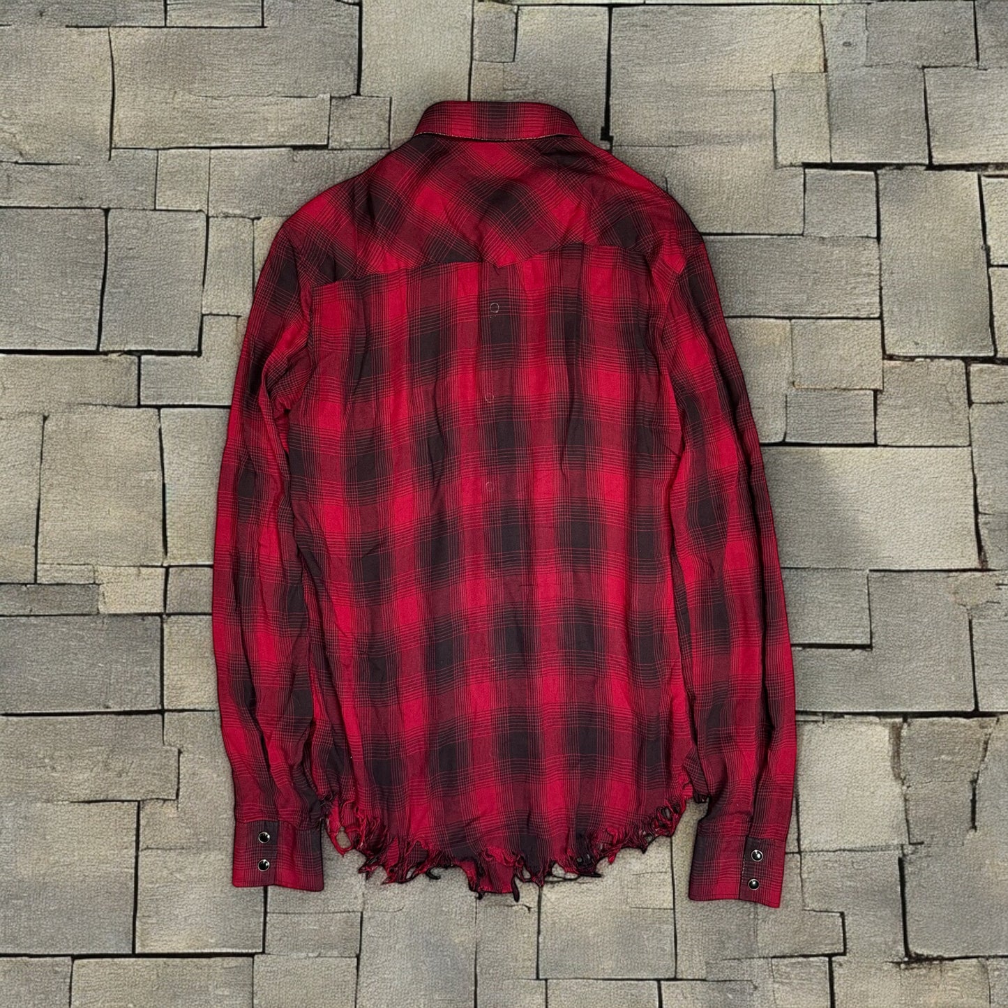 SS16 Saint Laurent Surf Sound Distressed Flannel