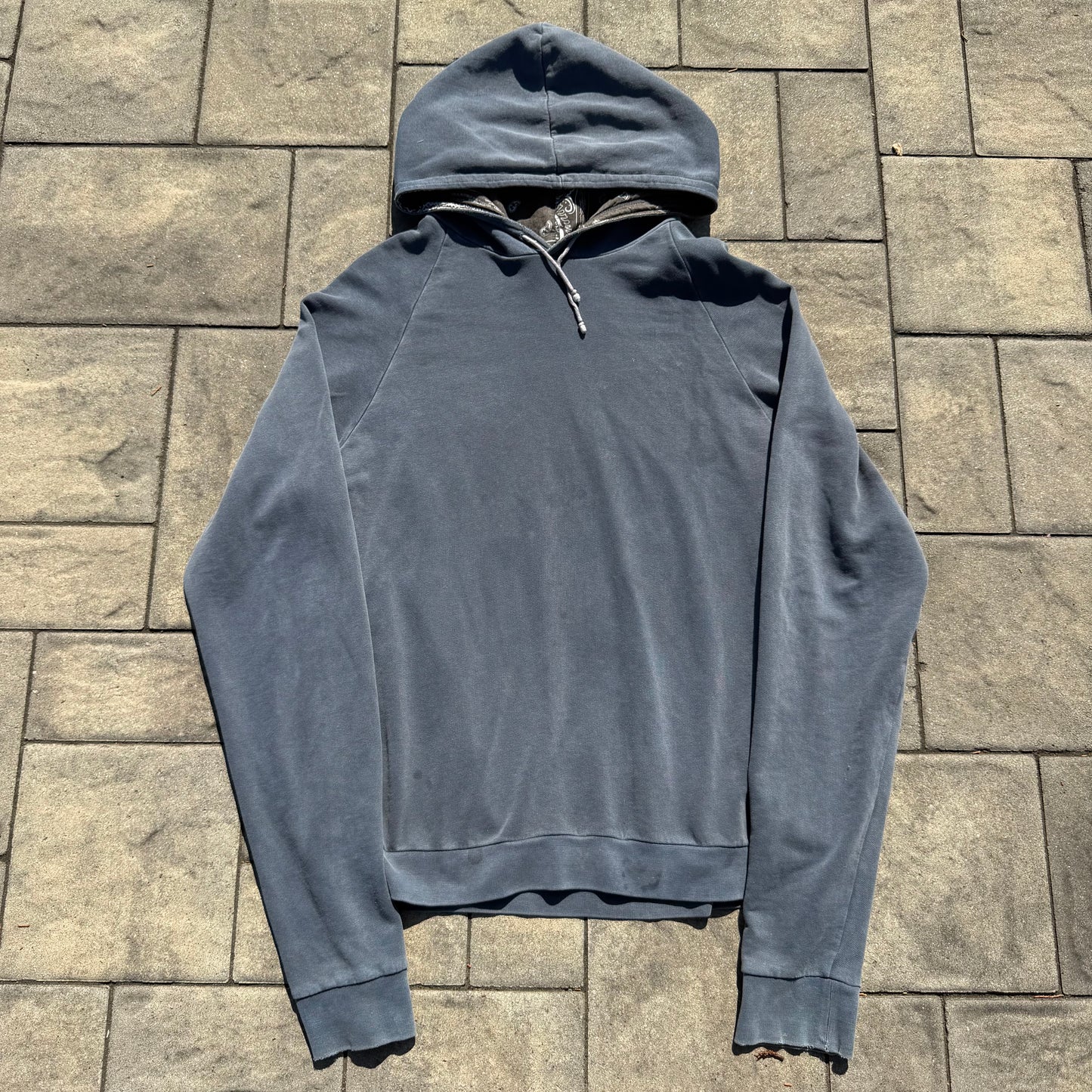 AW04 Raf Simons Navy Reverse Paisley Hoodie
