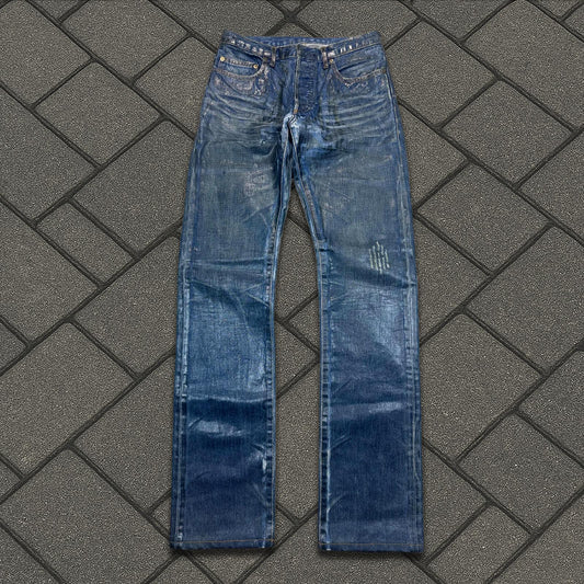 AW03 Dior Homme Blue Waxed Luster Denim