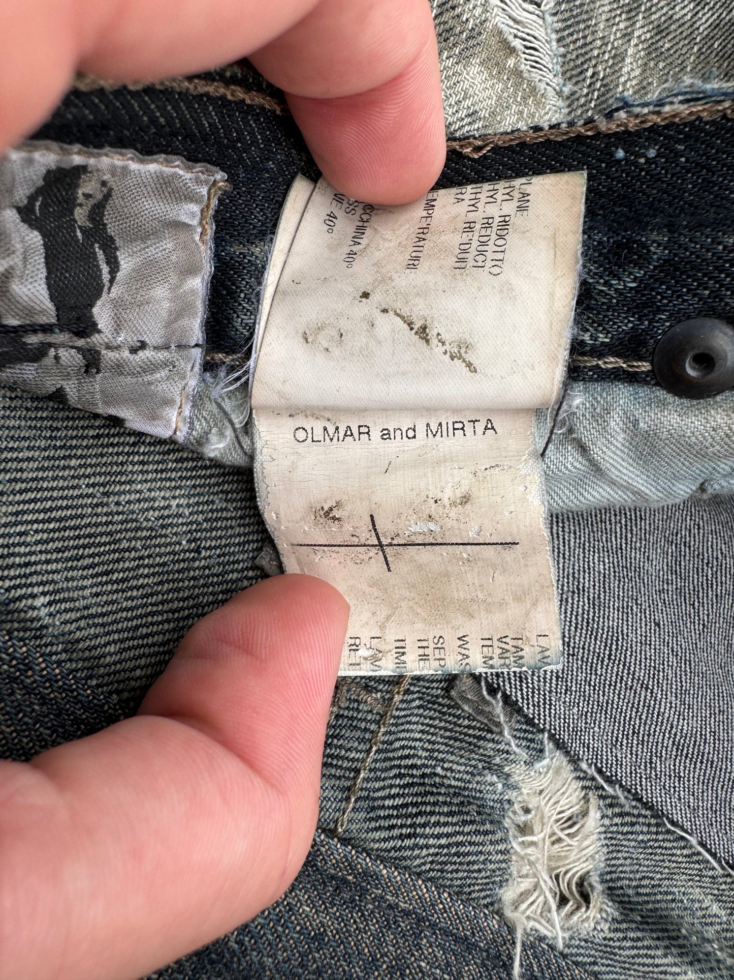 SS09 Rick Owens “Strutter” Acid Wash Banana Cut Denim