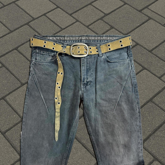 SS04 Undercover 'Languid' Distorted Suede Leather Belt