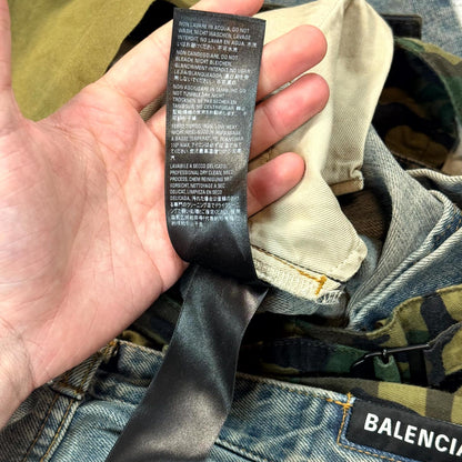 Balenciaga Camo Double Waisted Denim