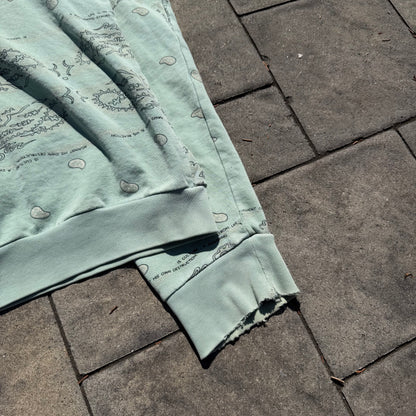 AW04 Raf Simons Mint Pocketless Paisley Hoodie