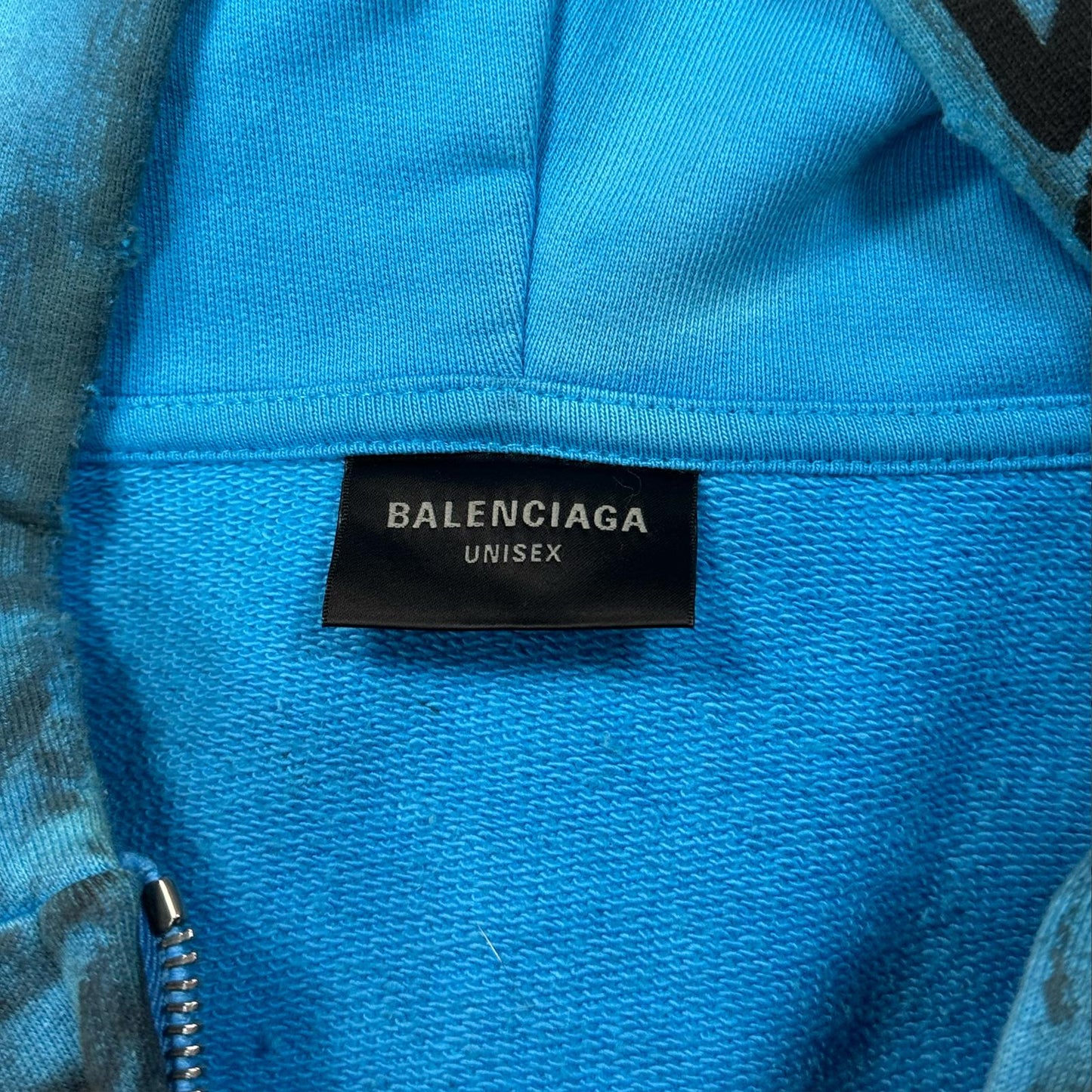SS23 Balenciaga Blue Skater Zip-Up Hoodie