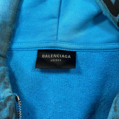 SS23 Balenciaga Blue Skater Zip-Up Hoodie