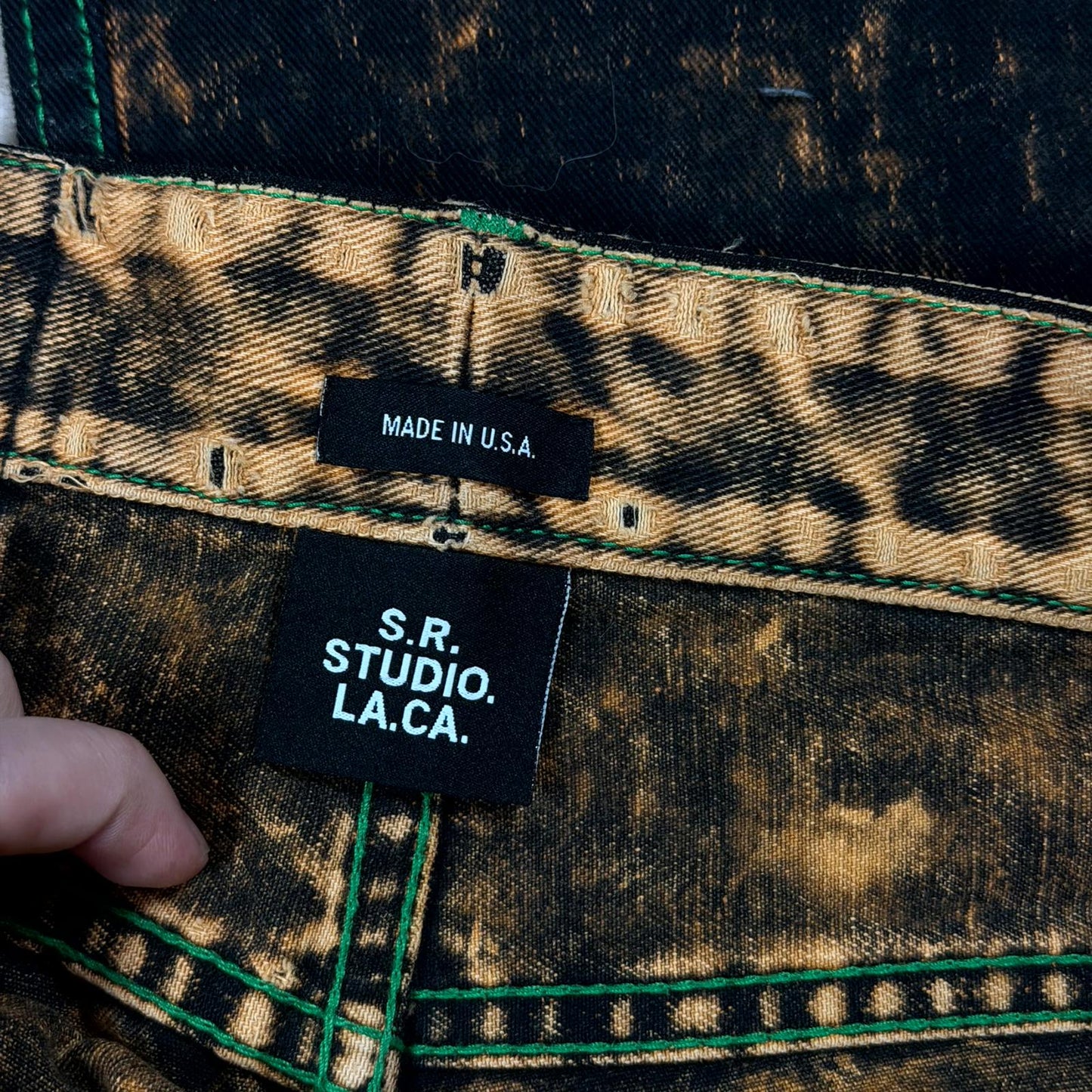 Sterling Ruby IO Wash Contrast Stitch Denim