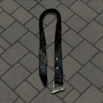 14th Addiction Scar Stitch Crocodile Leather Belt