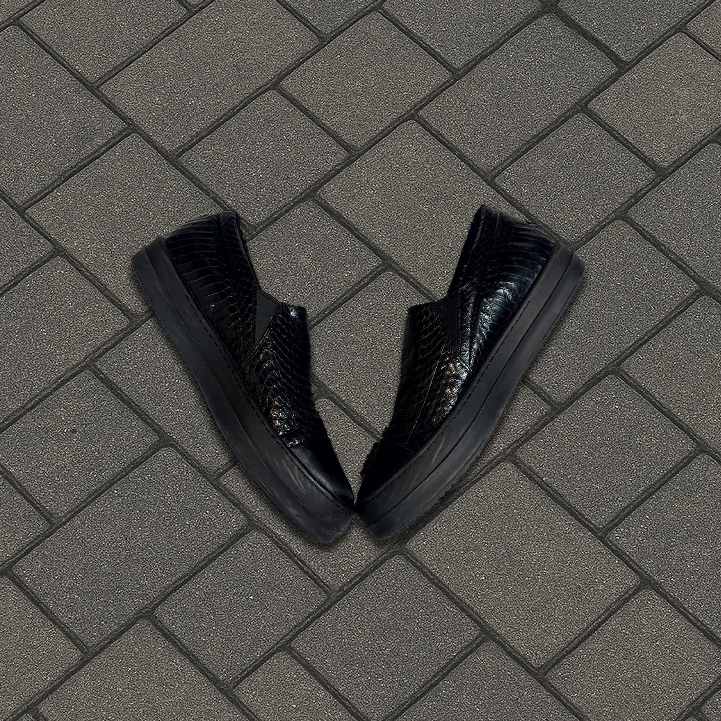 FW14 Rick Owens Python Skin Slip On Shoes