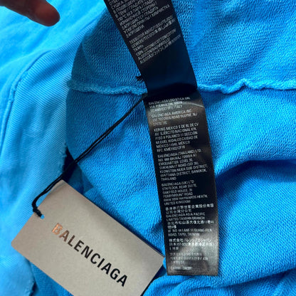SS23 Balenciaga Blue Distressed Campaign Hoodie
