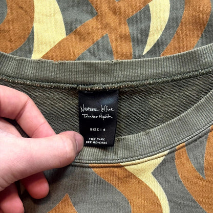 AW04 Number (N)ine Green Tribal Camo Crewneck