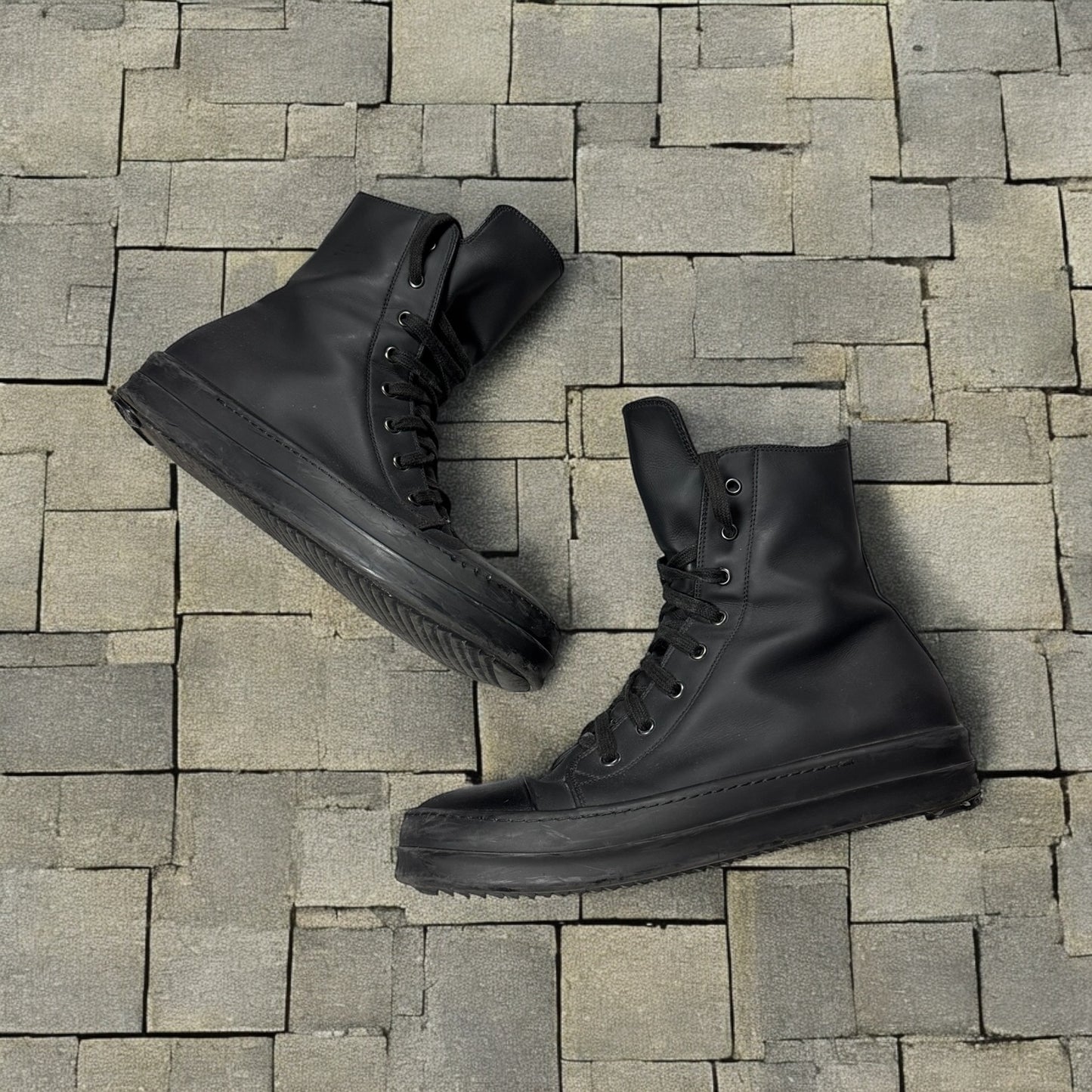 Rick Owens Black Hi-Top Ramones