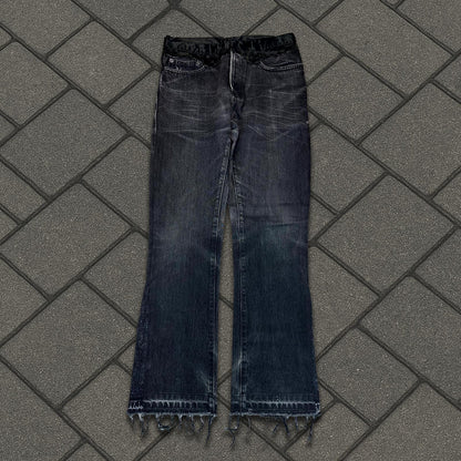 AW06 Dior Homme Satin Waist Cummerbund Denim