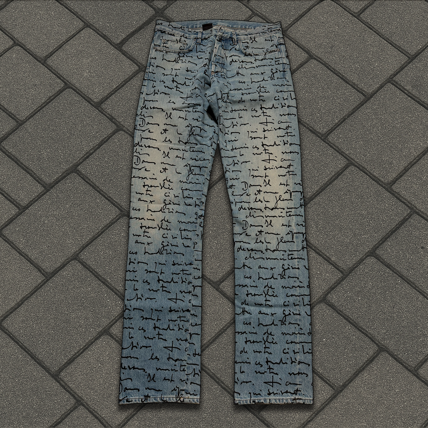 SS15 Dior Homme Handwritten Script Denim
