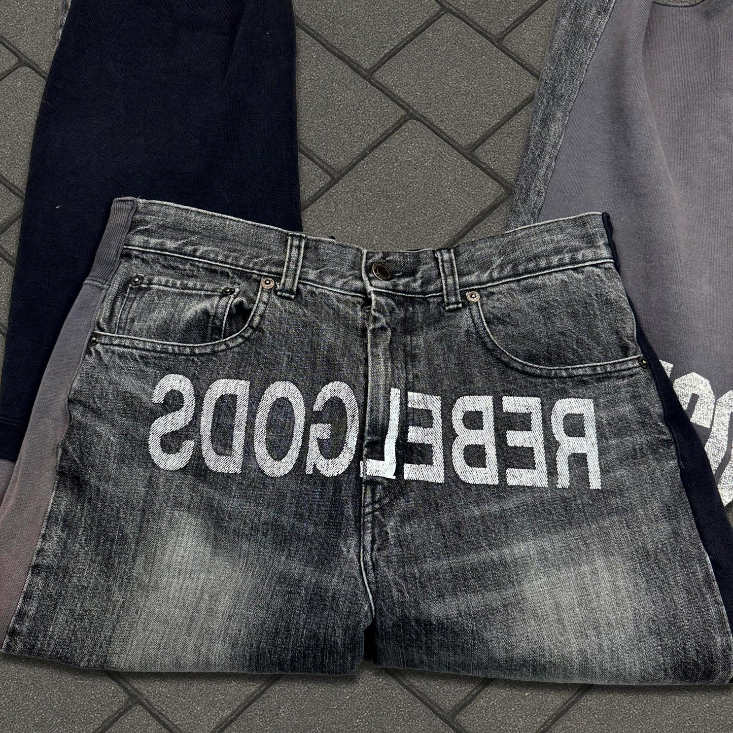 AW02 Undercover Black Rebelgods Hybrid Denim