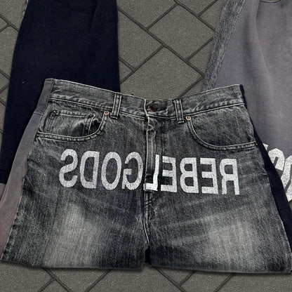 AW02 Undercover Black Rebelgods Hybrid Denim