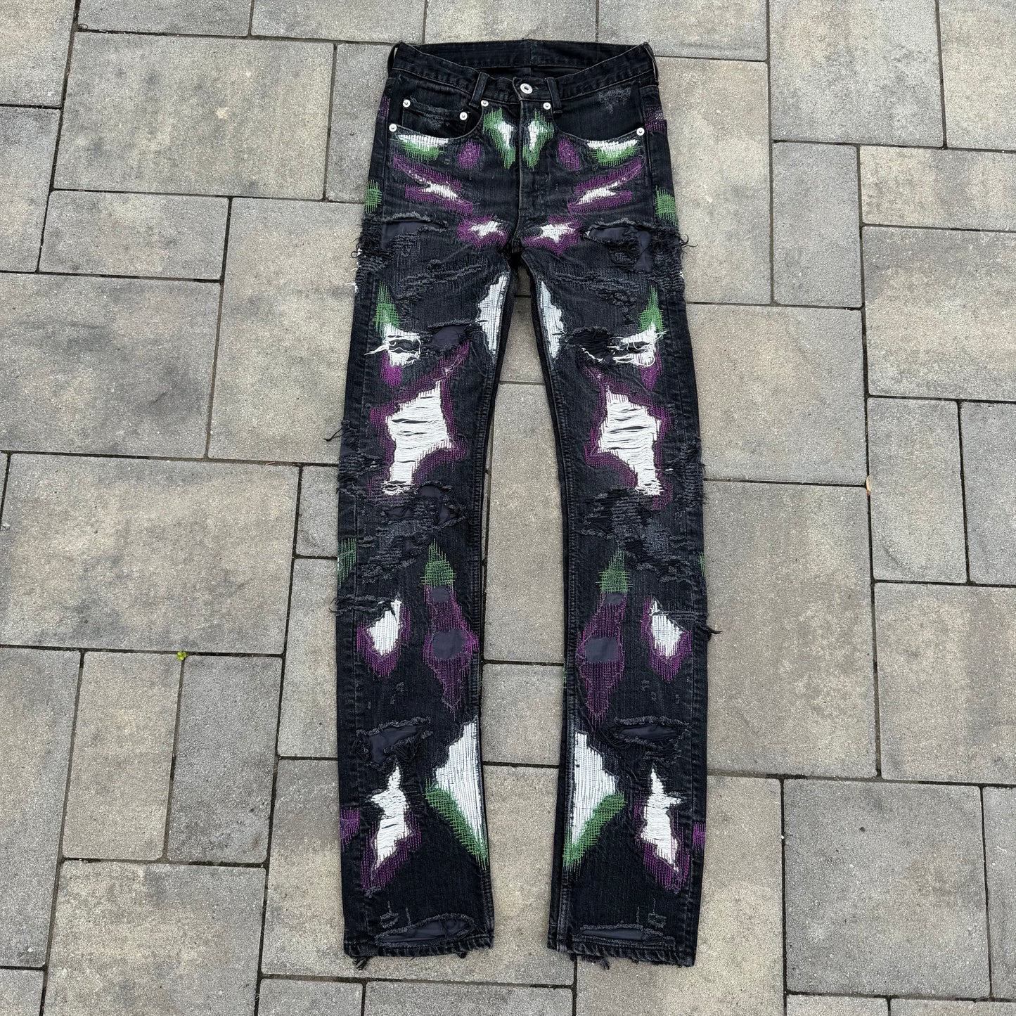 2018 Vlone Black Runway Scab Denim