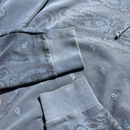 AW04 Raf Simons Blue Pocketless Paisley Hoodie