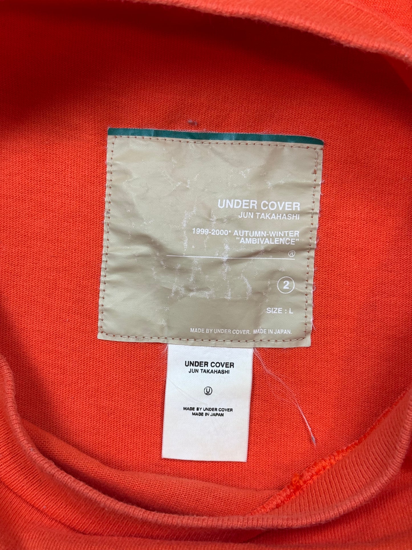 AW99 Undercover “Ambivalence” Orange Ten Tee
