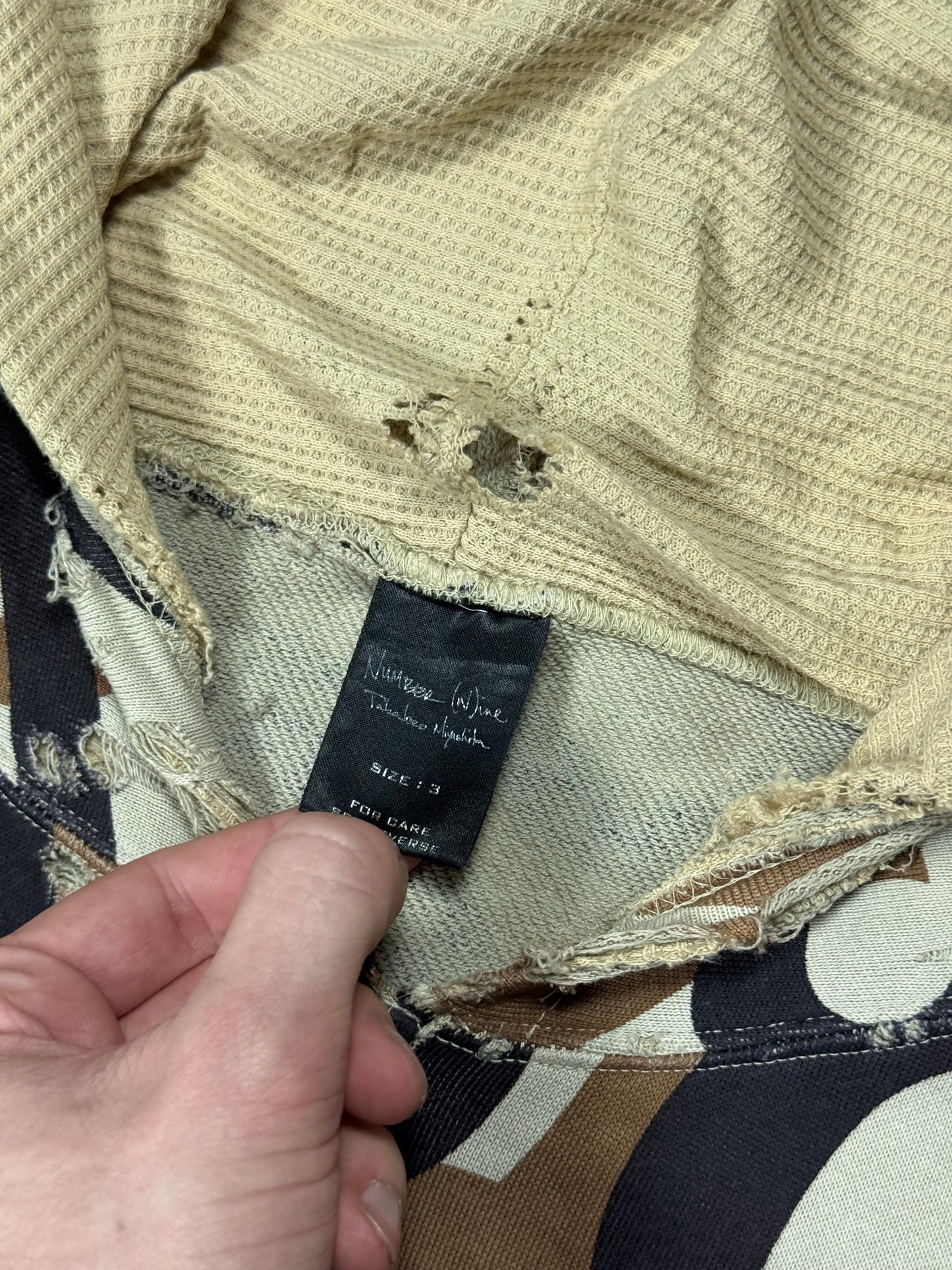 AW04 Number Nine Beige Tribal Zip