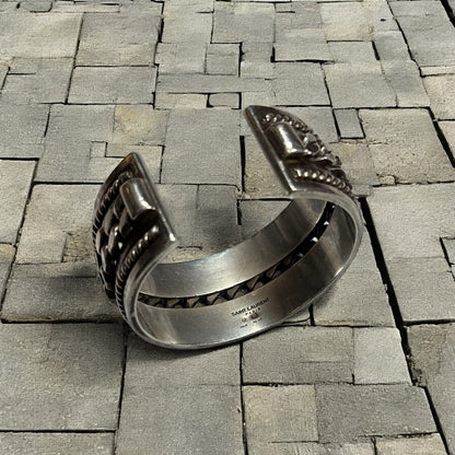 SS15 Saint Laurent Paris “Psych Rock” Silver Bangle Bracelet