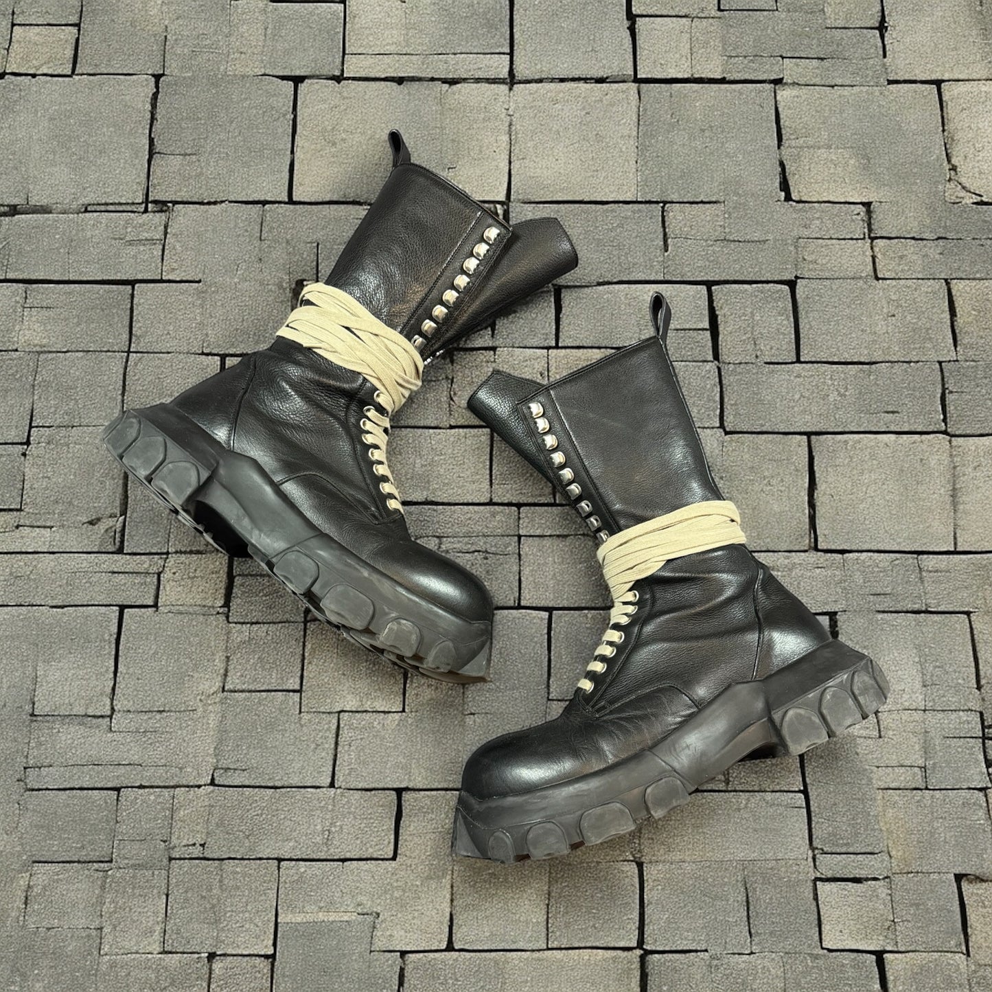 SS21 Rick Owens Megalace Bozo Tractor Boots