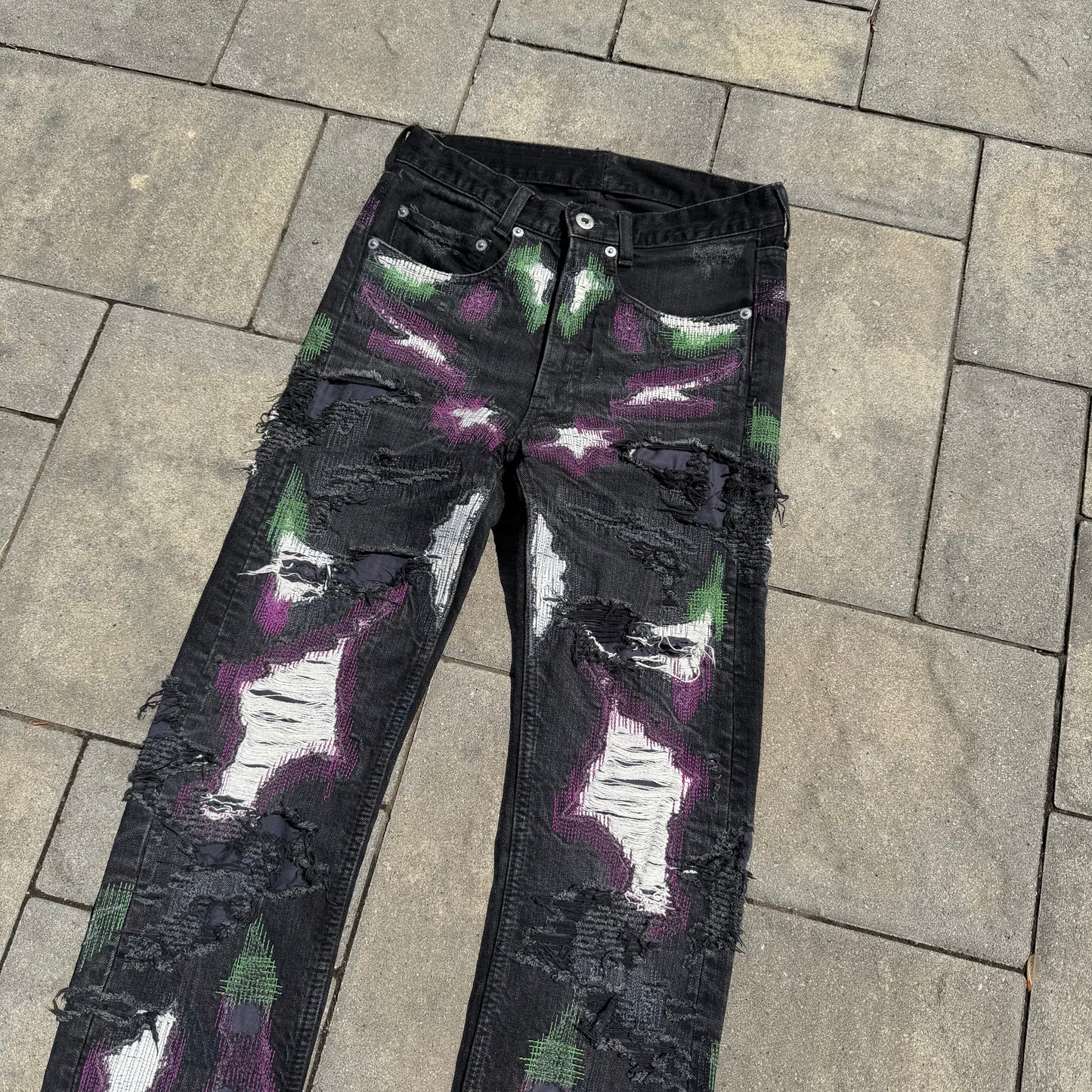 2018 Vlone Black Runway Scab Denim