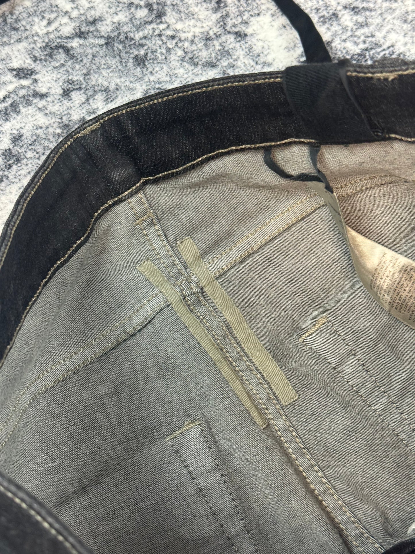 Rick Owens Drkshdw Foil Waxed Tyrone Bootcut Denim