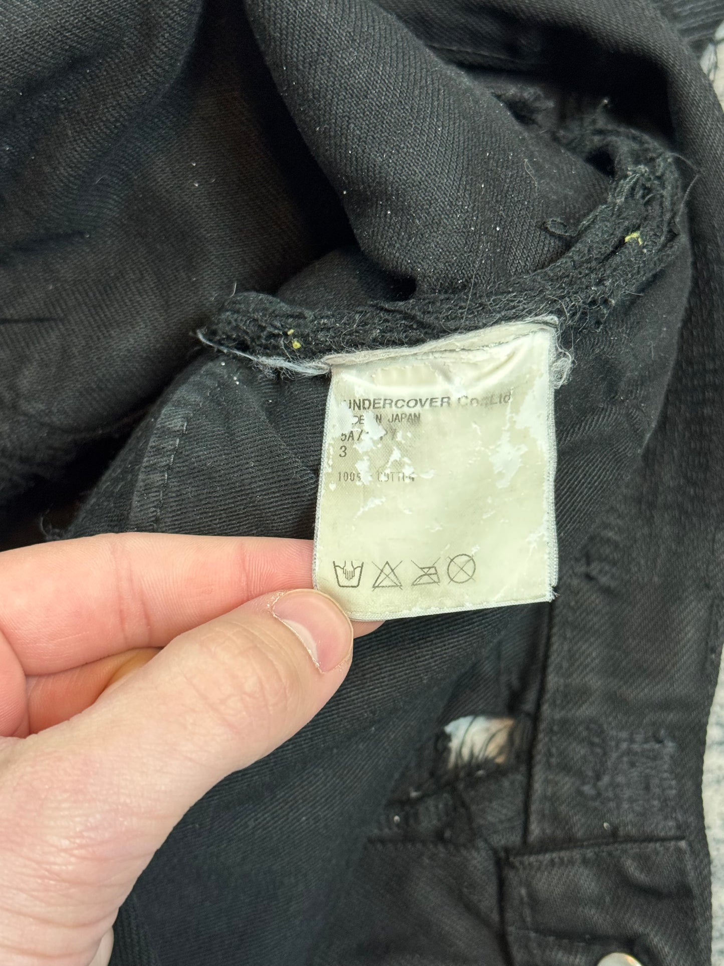 AW05 Undercover “Arts & Crafts” 85 Black Boro Denim