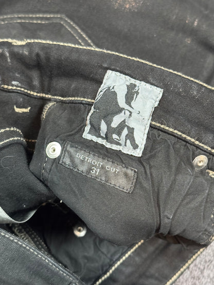 Rick Owens Waxed Detroit Cut Denim