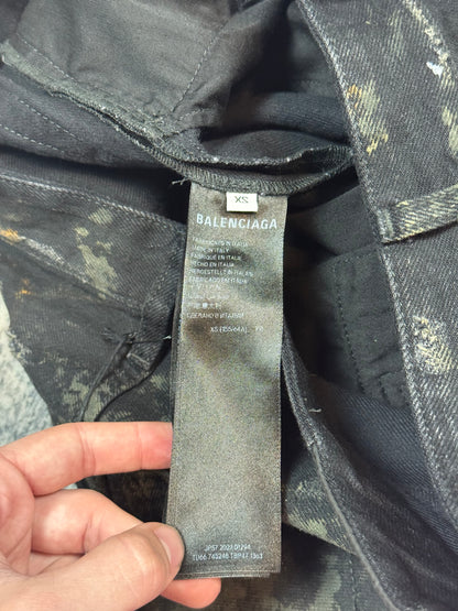 SS23 Balenciaga Thrashed Mud Jeans