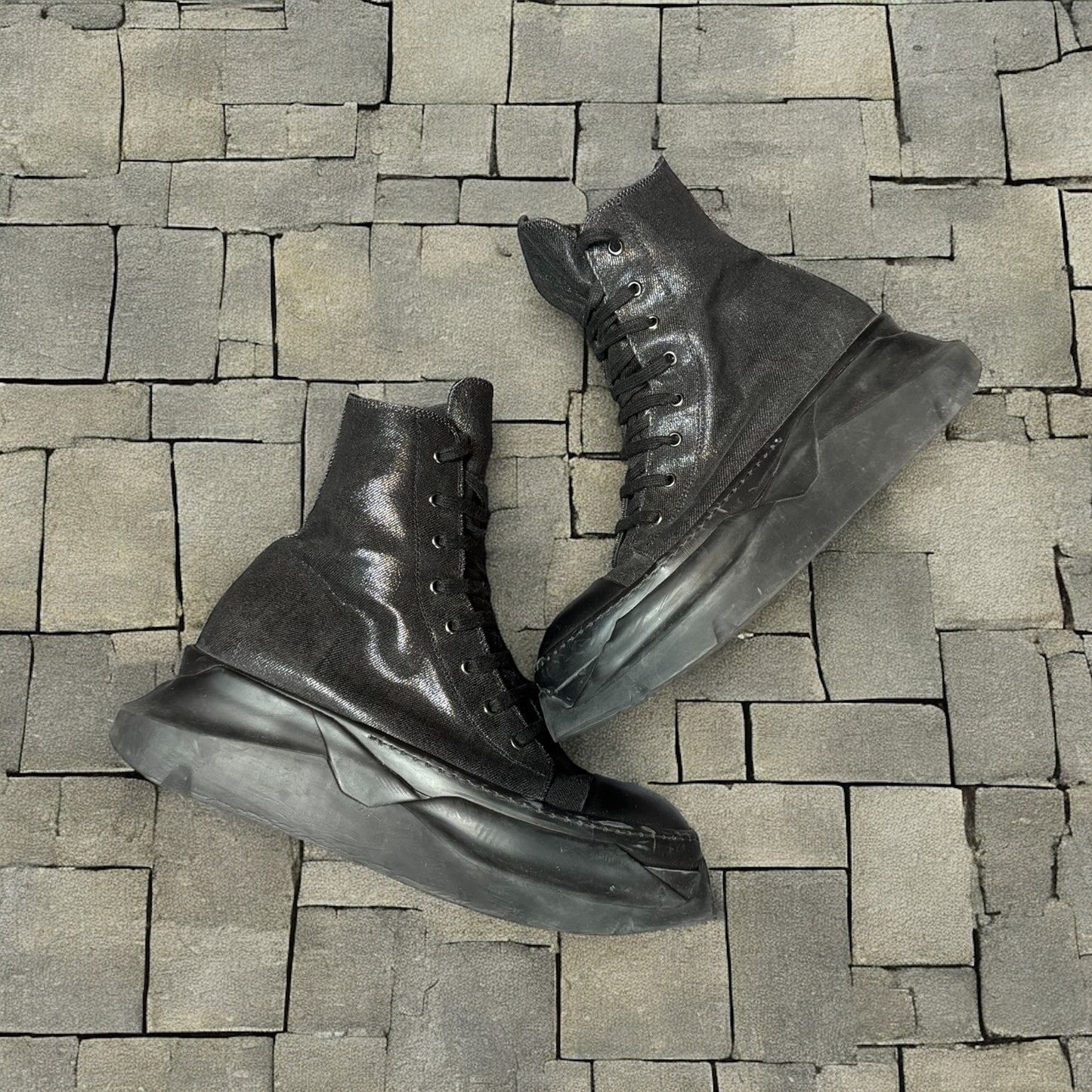 Rick Owens Black Waxed Abstract Ramones
