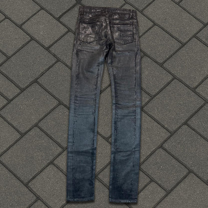 AW08 Dior Homme Black Luster Wax Denim