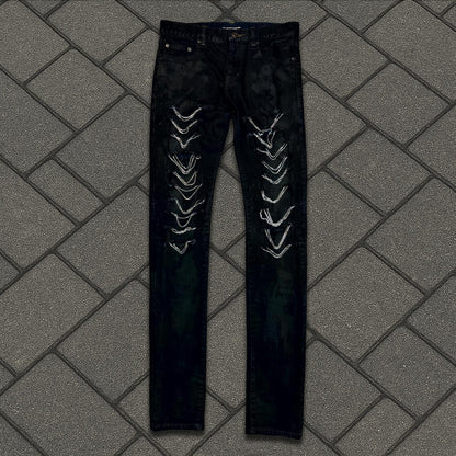 FW13 Saint Laurent Paris Oil Waxed Chain Denim